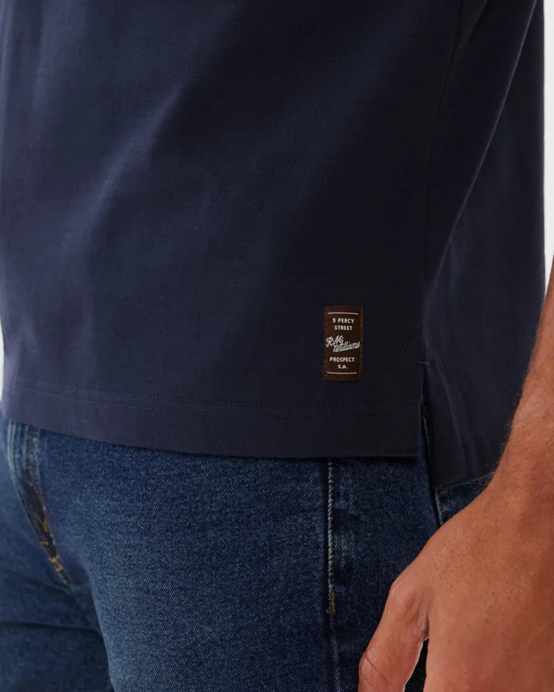 RM Williams Colebrook Polo Navy White-5